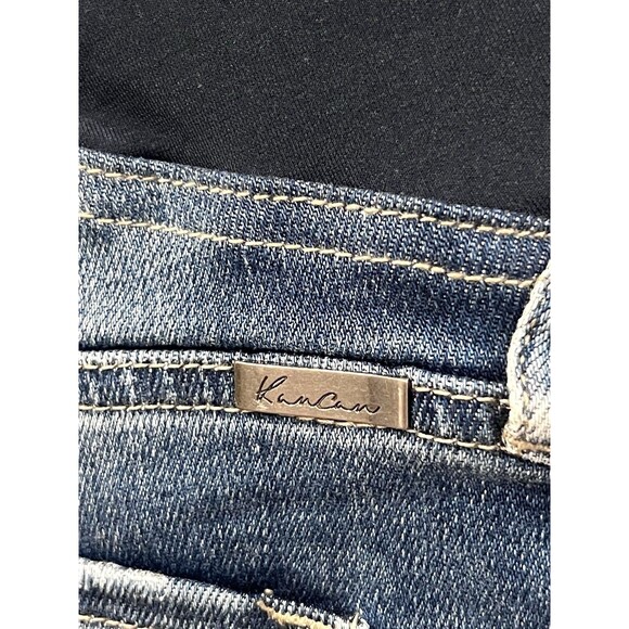 Kancan Maternity Stretch Shorts Blue Denim Distressed Full Belly Panel Sz 7/27 - Picture 11 of 14